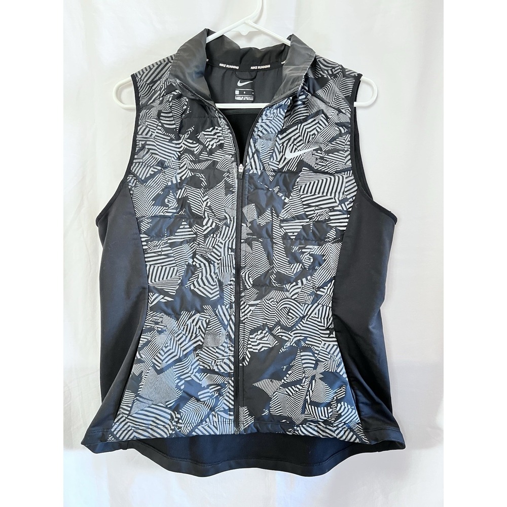 Nike Vest Women's Black Sz L Essential Flash Reflective Running Gilet 874297-010